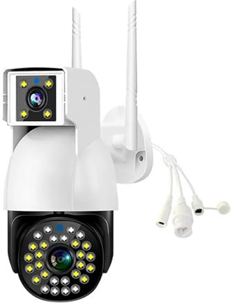 Telecamera Ip Per La Casa, Telecamera IP 4G Sim WiFi Camara esterna impermeabile Dual Lens Traccia automatica Visione notturna CCTV Protezione di sicurezza Monitor domestico Risoluzione Hd Di Installa
