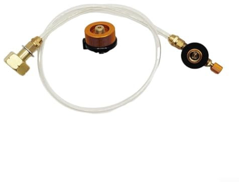 YUANGANG Adaptateur de valve de gaz pour réchaud de camping au propane brûleur GPL pour réchaud de camping Adaptateur Bouteille Gaz De Propane Tuyau De Rechange (valve gonflable + adaptateur)