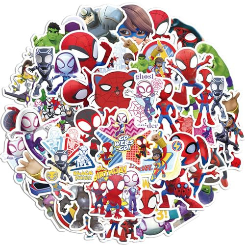 Sticker Jungen, Spider-man Sticker Kinder 100 Sticker Cartoon Aufkleber Vinyl Aufkleber Kinder Laptop Sticker & Skateboard Sticker Koffer Auto Fahrrad Sticker für Erwachsene Kinder