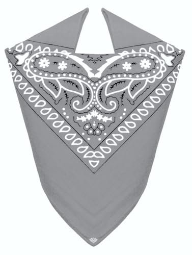 Van Der Rich ® - Bandanas aus 100% Baumwolle Kopftuch für Herren Damen (Hellgrau, One Size)