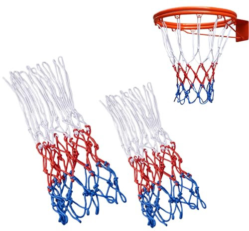 Dinghaole 2 Stück Professionelle Basketballnetze, Ersatz Netz Für Standard Größe Korb,Für Standard Größe BasketballKorb, Netz für Basketballkorb Outdoor