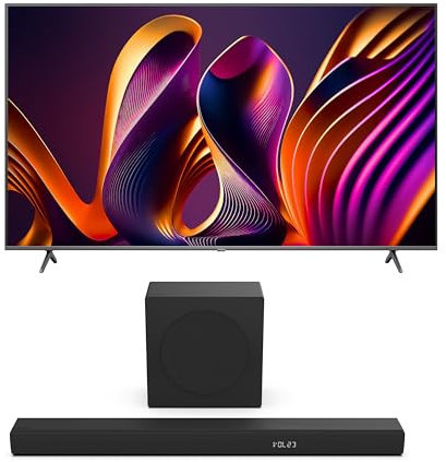 Hisense Bundle of 55E7NQ Pro 139 cm (55 Zoll) Fernseher, 4K UHD, QLED, Smart TV, Total HDR, Dolby Vision IQ Atmos, 144Hz (VRR), HDMI 2.1, Game Mode PRO, Triple Tuner HS3100