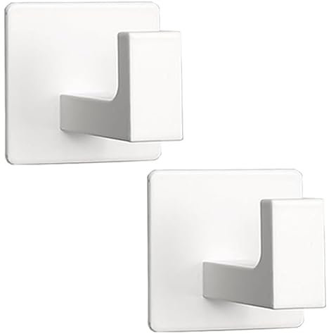 YUET Ganci per asciugamani per armadio, spugne e accappatoi, autoadesivi (senza foratura), appendiabiti per bagno, cucina, hotel, garage, in acciaio inox 304, montaggio a parete, confezione da 2