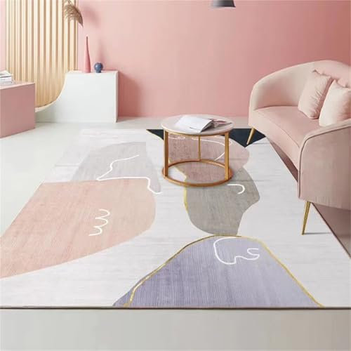 AU-OZNER tappeto lettiera Tappeto lilla, tappeto antipolvere con tappetino strisciante per yoga di alta qualitàtappeto cameretta bimba,Lilla,60x90 cm