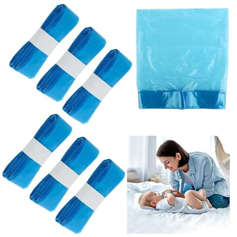 6 Pack Nappy Bin Refills,Smellproof,Each Bag 4.5m Long, Hold Upto 290 Nappies,Refill Bags,Diaper Bin Pail Disposal Bags,Compatible with Various Refill Cassettes,Twist & Click