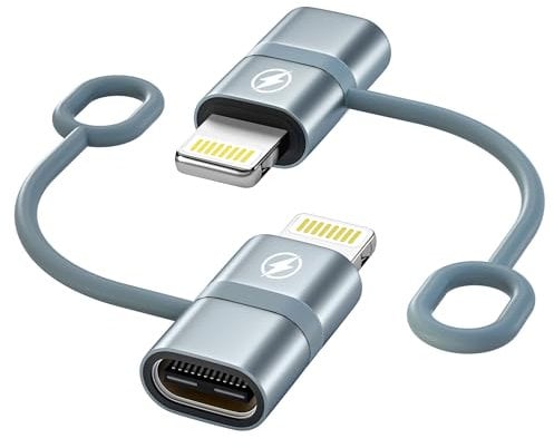 Adaptateur USB C vers Lightning (Lot de 2), Adaptateur Lightning USB C PD Charge Rapide et Transfert de Données pour iPhone 14 Pro Max 13 12 11 X XR XS, iPad/AirPods, pas pour les écouteurs/audio/OTG