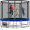 Devoko Trampolin Outdoor Ø 183/228/305/366/427 cm Indoor Trampolin Kinder Gartentrampoline, Komplettset mit Schuhnetz, Leiter, Randabdeckung, Sicherheitsnetz, Belastbarkeit 150 kg (Blau)