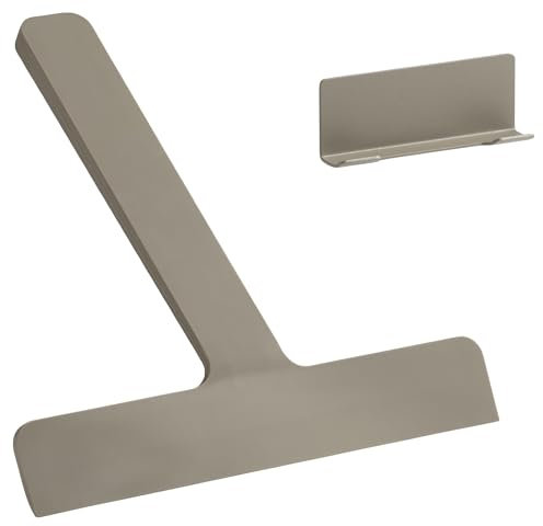 Zone Denmark Ume Duschabzieher mit Halter, Flitsche für dusche, Duschabzieher Silikon, Fensterabzieher, 24 x 22 x 2,2 cm, Taupe