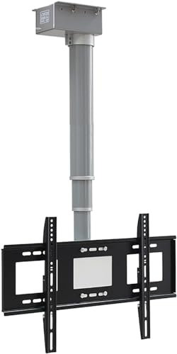 GXXINGIN Electric Ceiling TV Mount, Motorised TV Bracket, Electric Ceiling TV Lift - TV Wall Mount - Motorized Riser Mount With Remote Control, Motorized Ceiling Mount(40cm)