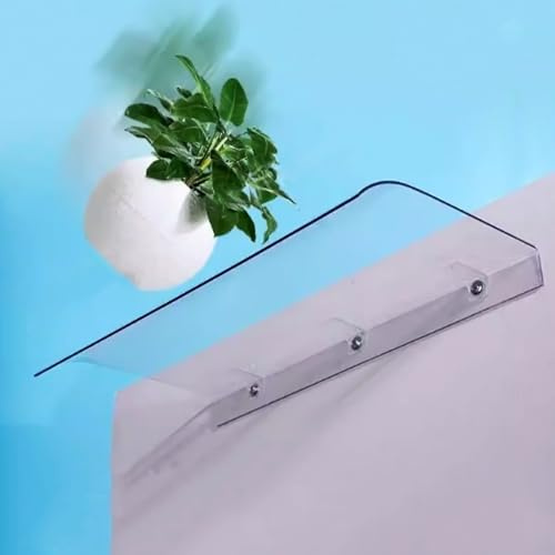 KDDFN Auvent de Fenêtre Invisible,Marquise Solaire Abri Transparent,Marquise de Porte d'Entrée,Résistante Toit Abri de Protection Contre la Pluie et UV,pour Extérieur (Facade,40x40cm/16 x16)