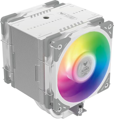 Scythe Mugen 6 TUF Gaming White Edition CPU Air Cooler, Intel LGA1700, LGA1151, AMD AM5, AM4 Supporto, 120 mm, Torre singola, doppia ventola, coperchio superiore in alluminio, SCMG-6000TUFW