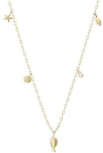 Fossil JA7317710 Damen Collier Messing Gold weiß Perlen 45,7 cm
