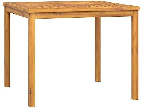 HETFTJN Gartentisch 90x90x74 cm Akazienholz mit Fischgräten Muster, massiver Holztisch wetterfest & Robustes Design für Balkon Terrasse Esstisch Outdoor Gartenmöbel
