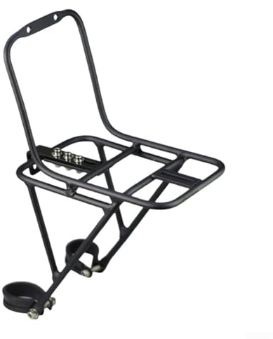 Posheliox Porte-bagages avant en alliage d'aluminium pour VTT, fourche avant réglable, support de bagages pour guidon de vélo, noir