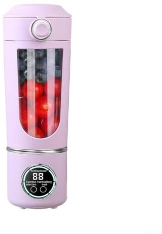 Frullatore portatile da viaggio, 700 ml, con 12 lame, potente potere di taglio, ricaricabile tramite USB-C, per frutta e verdura, beige (viola)