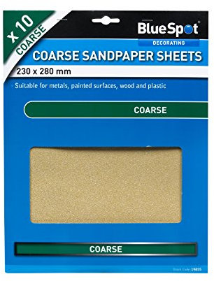 Blue Spot Tools 19855 - Papel de lija grueso, negro, 230 x 280 mm