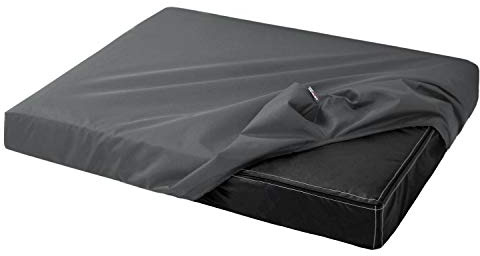 tierlando® Quick-Cover Oscar Basic Matratzenschoner für Hundebett und Hundematratze aus Polyester – rechteckiger, waschbarer Spannbettlakenbezug Größe: 120x90cm | Farbe: 02 Graphit