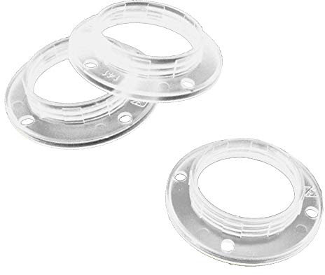 3x E14 Schraubring Transparent Ø 27mm Innenloch für Lampen-Fassung Gewinde-Ring für Lampen-Schirm oder Glas-Elemente