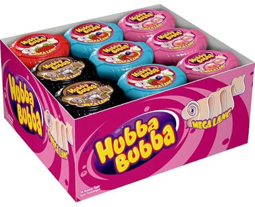 24 Rollen a 56g Hubba Bubba Tape 4 Sorten Mix Kaugummi Rollen