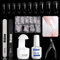 Vishine Capsule Americaine Ongle-Kits de Pose Américaine, 500 PCS Capsules Ongle Cercueil Long,Avec Portable Lampe Ongles UV 15ML Colle Ongle,DIY Nail Art Tools Gel Kit D'extensions D'ongles