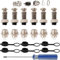 RUNCCI-YUN 6Pcs GX16 2-Pin Connettore aviazione 2 pin 5A Maschio Femmina Plug Metallo Connettore pannello Presa spina con Gomma Berretto