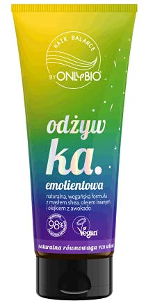ONLYBIO Hair Balance Haarspülung Conditioner mit Sheabutter Leinöl Avokadoöl für raues krauses Haar - vegan & natürlich mit Mangoduft