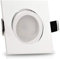 trendlights24 Bianco LED Einbaustrahler 230V Weiß matt eckig dimmbar, 5er Set ultra flach 35 mm LED-Spots 5W Warmweiß, Deckenspots schwenkbar
