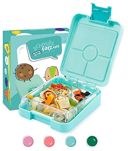 schmatzfatz Easy Brotdose für Kinder mit Fächern, Bunte Unterteilt & Auslaufsicher, BPA-Freie Lunchbox für Kindergarten/Kita, Bento Box , Sichere Snackbox Vesperdose