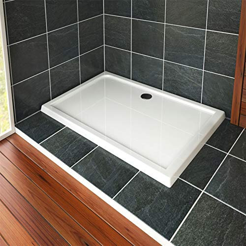Rectangular 1700 x 760mm Shower Tray Pearlstone for Shower Enclosure Cubicle with Waste Trap