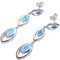 YAZILIND 925 Sterling Silber Blau Feuer Opal Ohrringe Horse Eye Long Dangle Ohrringe für Mädchen und Frauen