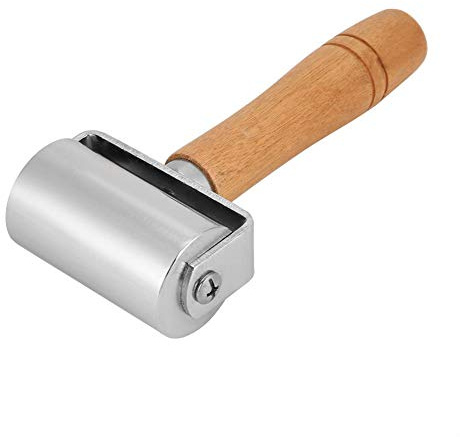 Leathercraft Holzgriff Handgemachtes Leder Rolling Press Kantenrolle Carbon Steel Roll Craft Rollwerkzeug für Heimwerker(60mm)