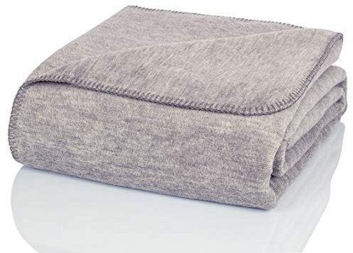 Glart Kuscheldecke uni grau meliert XL Decke 150x200 cm Sofa, weiche & warme Wolldecke extra flauschig als Sofadecke Couchdecke, kuschel Wohndecke Kuscheldecke, Plüsch Sofaüberwurf Decke, U2GM