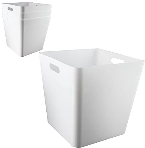 #11 4 x Ordnungsbox - 30 cm hoch - weiß - 30 x 30 cm - Ordnungskorb - Regalorganizer Wandregal