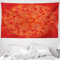 ABAKUHAUS Red Mandala Wandteppich und Tagesdecke, Vibrant Gekritzel-Kunst aus Weiches Mikrofaser Stoff Waschbar ohne Verblassen Digitaldruck, 230 x 140 cm, Scharlachrot Orange