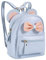 Mädchen süßer Leder-Rucksack Damen Mini Rucksack Geldbörse, blau