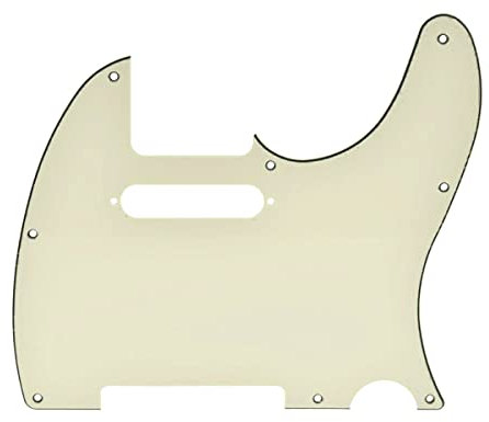 KAISH Northwest Guitars TL Plektrumschutz mit Pickup-Befestigungsschraubenlöchern für Tele/Telecaster, antikes Weiß, 3-lagig