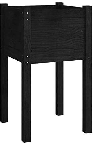 vidaXL Jardinière d'extérieur Noir 40x40x70 cm Bois de pin Massif