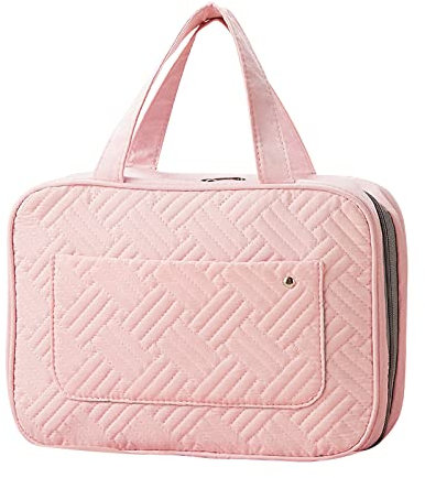 Balakaka Reise Kulturbeutel,Große Make-up-Tasche Kulturbeutel zum Aufhängen Kosmetiktasch Organizer für Damen und Mädchen,Faltbare Waschtasche Wasserdicht Kosmetiktasche Make-Up Etuis,Rosa