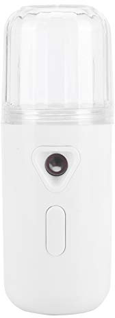 Jeffergarden Mist Sprayer Portable Facial Sprayer Humidifier USB Mini Cool Mist Humidifier Handheld Face Hydrating Machine with LED Light, 30ml, White