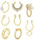 WillTen Fake Nasenring Gold Nasenpiercing Ring für Damen Chirurgenstahl Ohrklemme Septum Ring Nostril Faux Nase Piercing Schmuck 8 Stück
