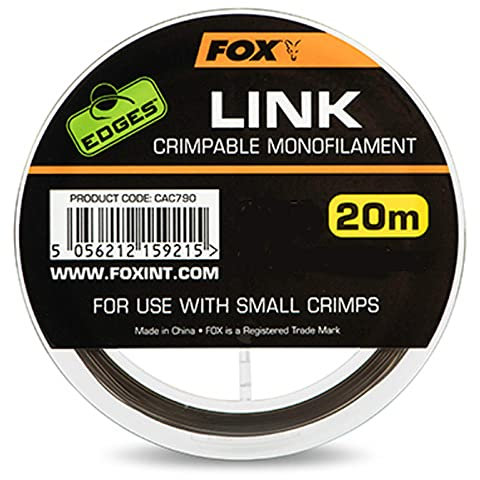 Fox Edges Link Crimpable Monofilament Trans Khaki Mono 0.53mm/25lb 20m Monofile Angelschnur