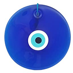 Erbulus 17,8 cm großes blaues böses Auge Wandbehang Ornament – Evil Eye Decor – türkisches handgefertigtes Nazar-Amulett – Heimschutz Charm – Evil Eye Wanddekoration Amulett in einer Box