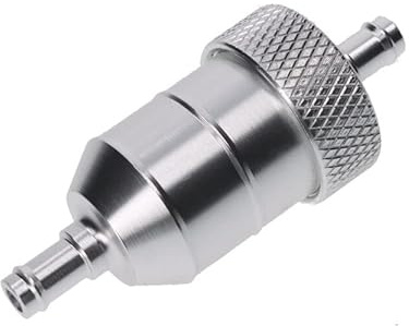 Mini CNC Kraftsstofffilter Benzinfilter 6mm Aluminium Chrom für Moped Mofa Motorrad Quad
