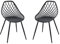 Vente-unique-Lot de 2 chaises de Jardin en polypropylène avec Pieds en métal - Noir - Malaga de MYLIA