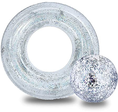 Anello da Nuoto Gonfiabile con Paillettes,Anello di Nuoto per Bambini,Giocattoli Galleggianti da Piscina,Galleggiante Anello di Nuoto,Decorazioni per Feste in Piscina