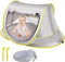 Tienda de campaña de playa para bebé, portátil UPF 50+parasol con piscina, tienda de campaña para piscina para bebé con mosquitera, refugio solar para bebé (tubo verde)