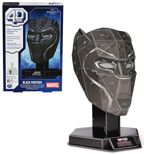 4D Build - Marvel Black Panther Büste - detailreicher 3D-Modellbausatz aus hochwertigem Karton, 82 Teile, für Fans der Superhelden-Serie ab 12 Jahren