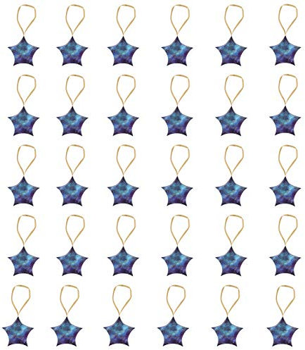 30PCS Star Shape Candy Boxes, Paperboard Favors Gift Boxes with Gold Ribbon, Decorations Boxes Perfect for Wedding and Party.(Blue)