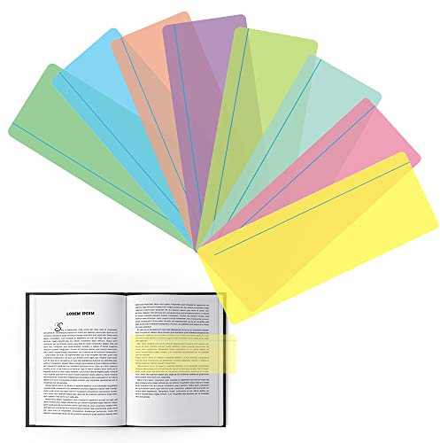 Dyslexia Overlay Lineal Lesehilfe Lineale - 8 Stück farbige Überlagerungslineale für Lesen bei Dyslexie, Lesehilfe Lineal Lesezeichen für Schüler und Erwachsene Lineal für die Grundschule