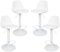 Willonin Tabourets de Bar avec Dossier et Repose-Pieds，Réglable en Hauteur et Rotative à 360°,Chaises de Bar Cuisine en pulvérisation, Coussin en PU, tabourets de Bar (4, Blanc)